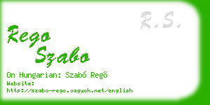 rego szabo business card